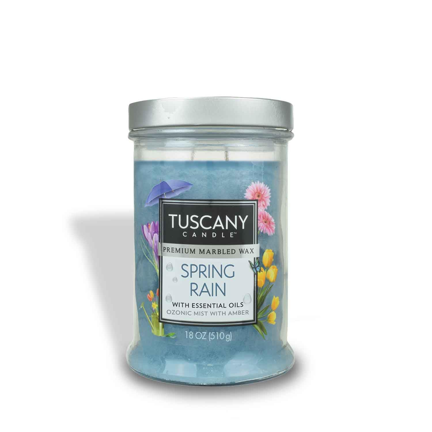 Tuscany Candle Spring Rain Long-Lasting Scented Jar Candle, 18 oz