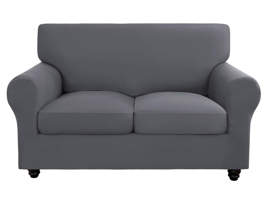 Searchi Stretch Sofa Cover Couch Covers, 2 Piece Armchair Slipcover With Separate Chair Cushion Cover, Washable Furniture Protector For Living Room(Armchair, Grey)