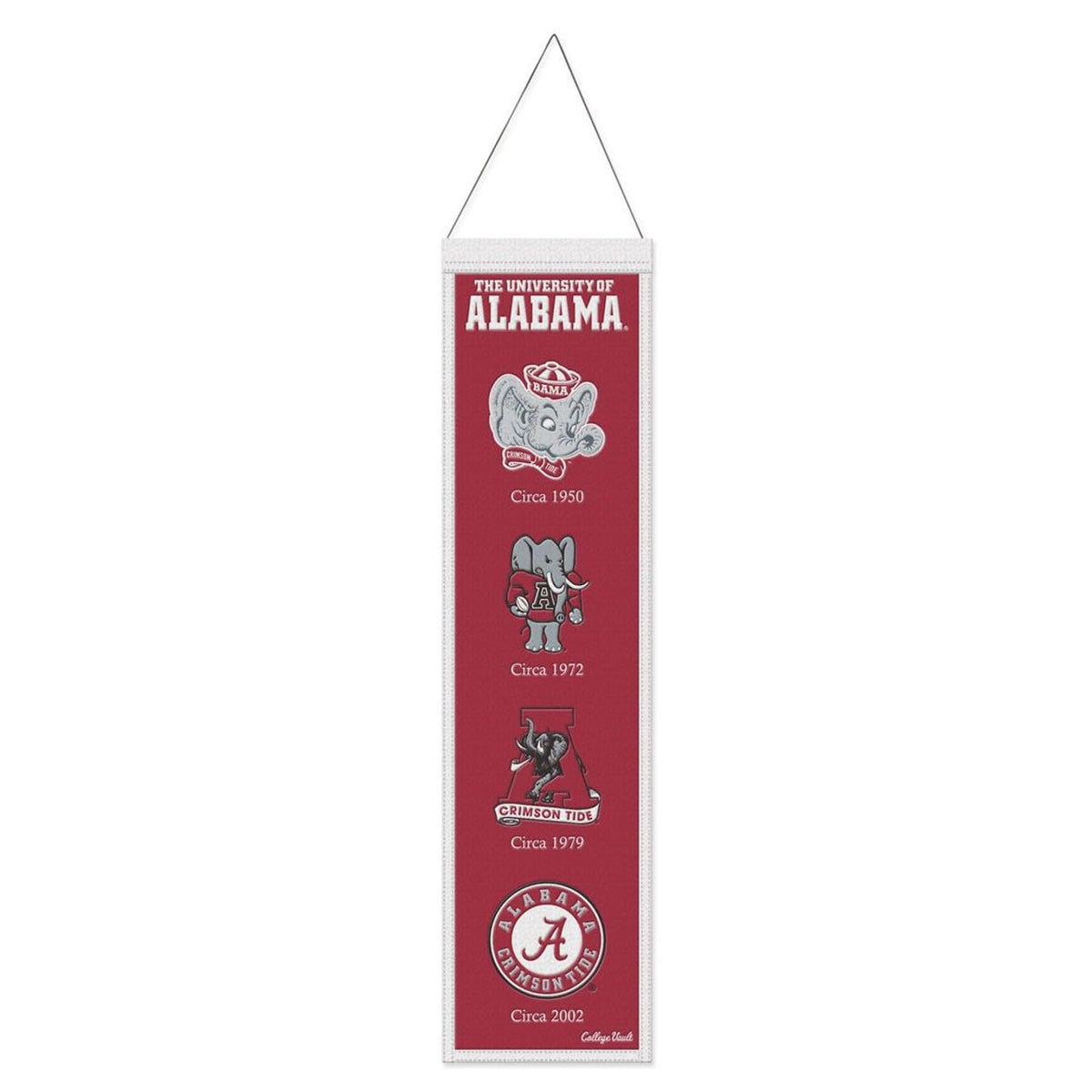 WinCraft Alabama Crimson Tide Banner Wool 8x32 Heritage Evolution Design, Red