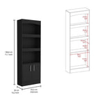 Detroit 2-Piece Office Set with Bookcase and Desk, Black