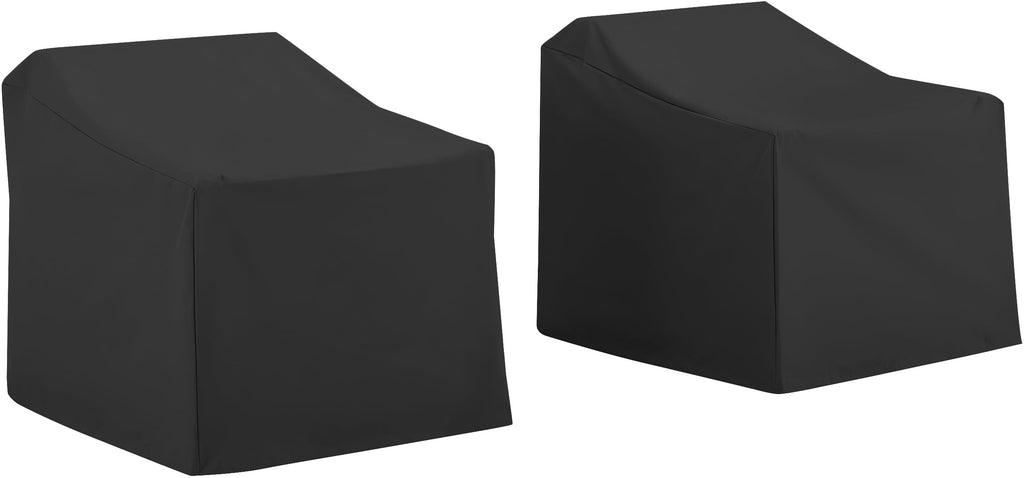 Crosley Furniture Patio Furniture Covers, Waterproof 2-Piece Outdoor Chair Cover Set For Backyard, Black