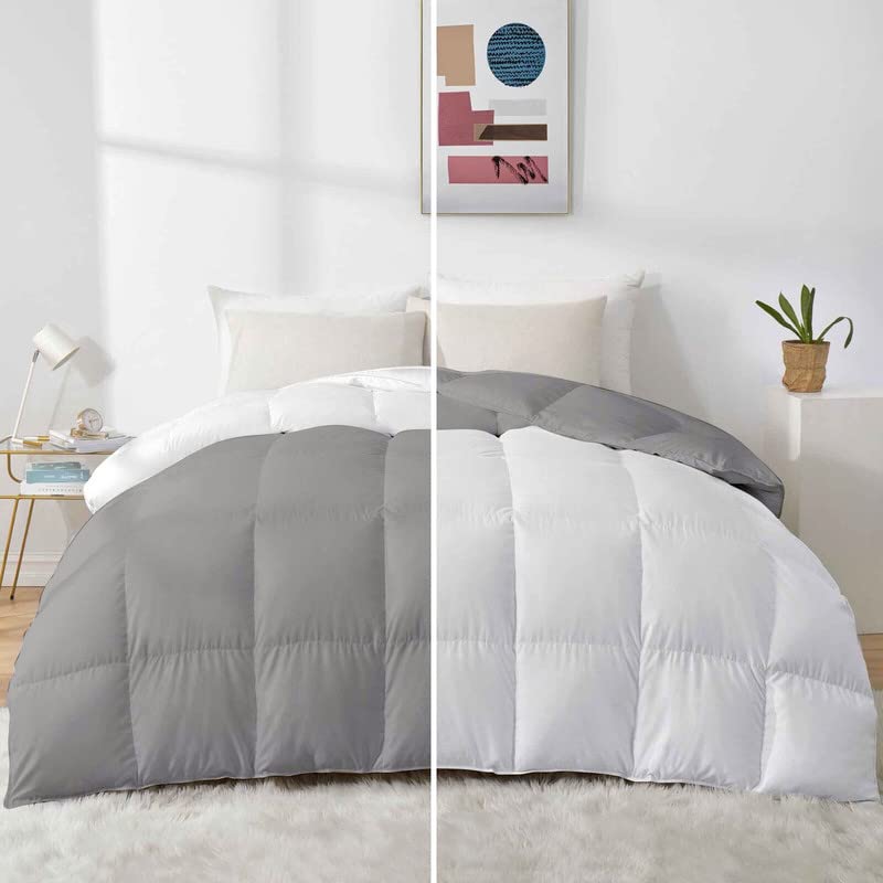 Razzai 500Gsm Microfiber Winter Quilted Comforter Double (Silver/White)
