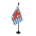 Luxembourg Red Lions Table Flag 4' X 6' - Luxembourger Coat Of Arms Desk Flag 15 X 10 Cm - Black Plastic Stick And Base - Az F