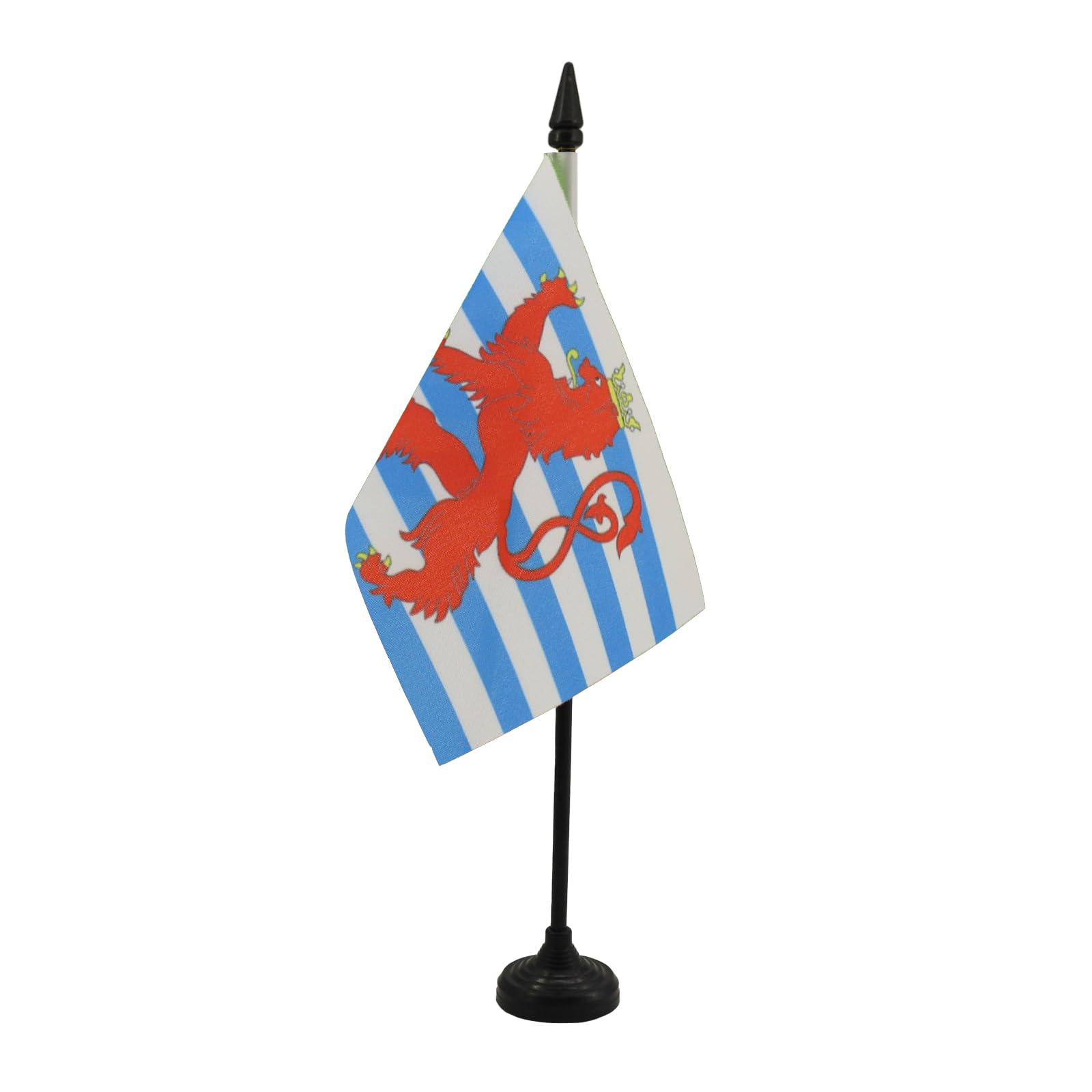 Luxembourg Red Lions Table Flag 4' X 6' - Luxembourger Coat Of Arms Desk Flag 15 X 10 Cm - Black Plastic Stick And Base - Az F