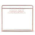 Gatuida Miniature Clothes Rack for Dollhouse, Iron Doll Hanger Rack with 10 Mini Hangers, 5.90 x 4.72 x 2.16 Inches, Dollhouse F