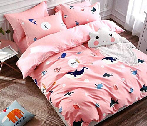 Hrudaya Synchronized Fibre AllWeather/Season Standard Queen Size Reversible Printed Cotton Comforter/ Quilt/ Duvet/ Dohar Combo