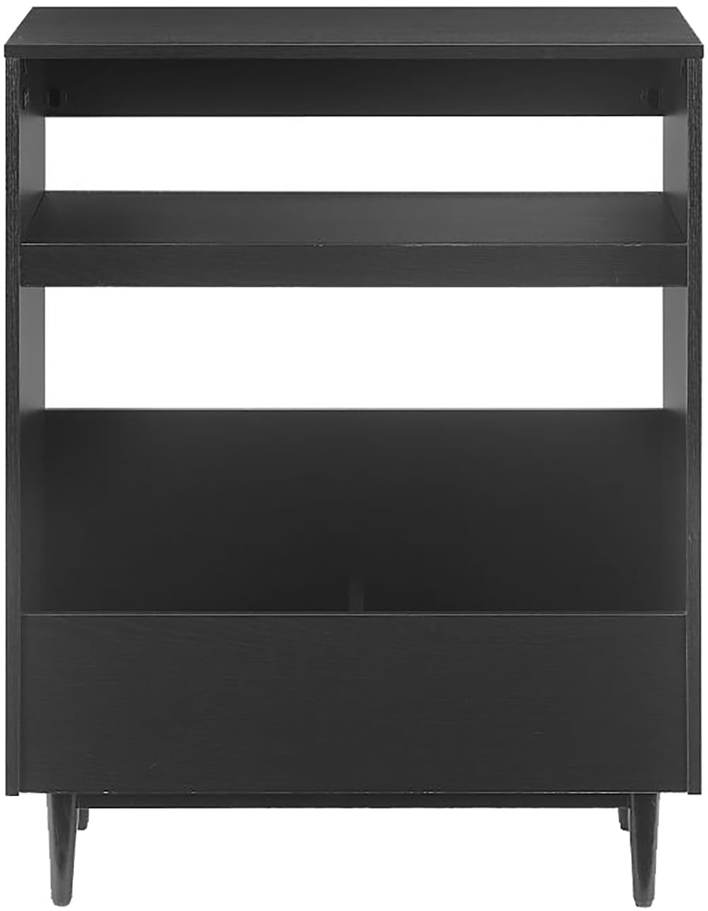 Crosley Furniture Liam Turntable Record Player Stand with Storage for Vinyl Records, Mid Century Modern, Black