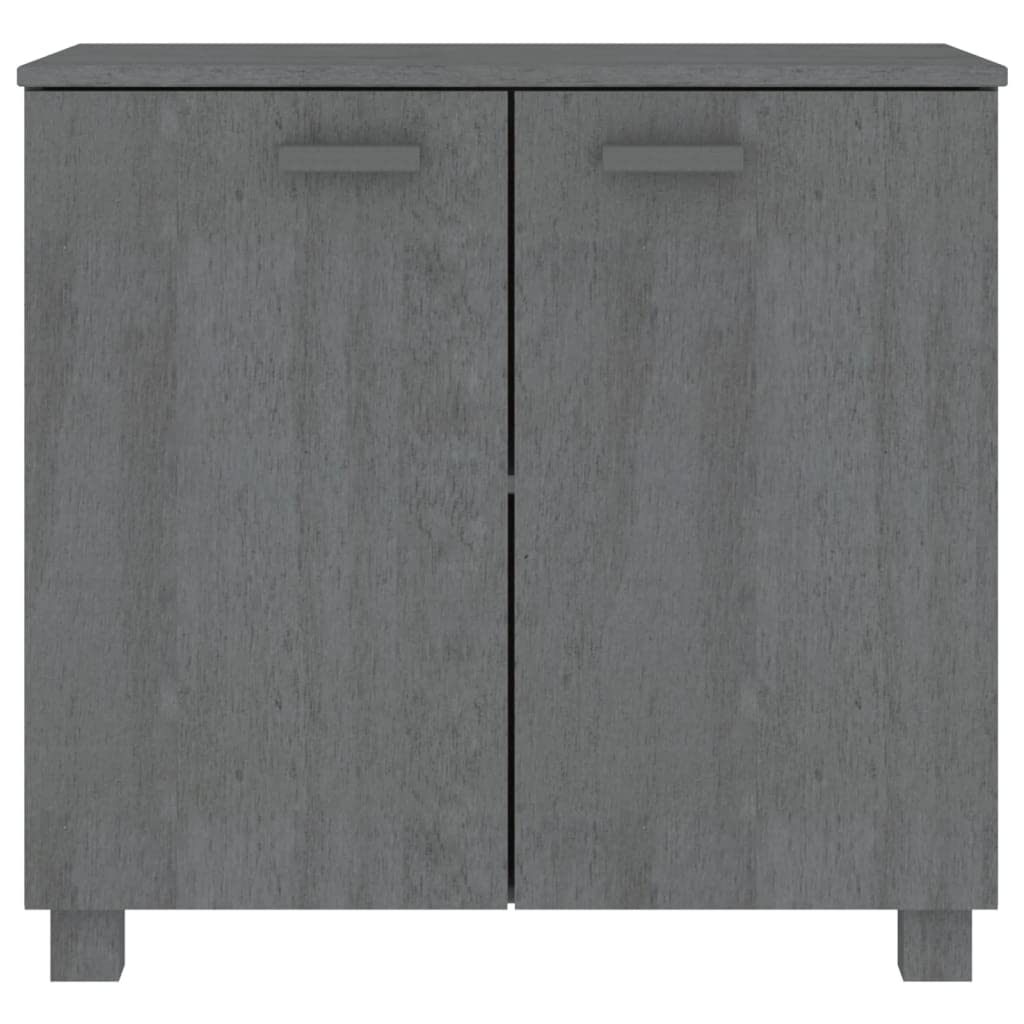 vidaXL HAMAR Wooden Sideboard in Dark Gray - Solid Pine Wood and MDF Construction, Compact Size and Practical Storage Space for Home Decor. Warning: Product Complies with California Proposition 65.