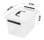 Jujiajia 6 Quart Clear Storage Latch Box/Bins, 6-Pack Plastic Container With Latches And Lid