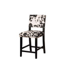 Linon Clayton Black Cow Print Counter Stool