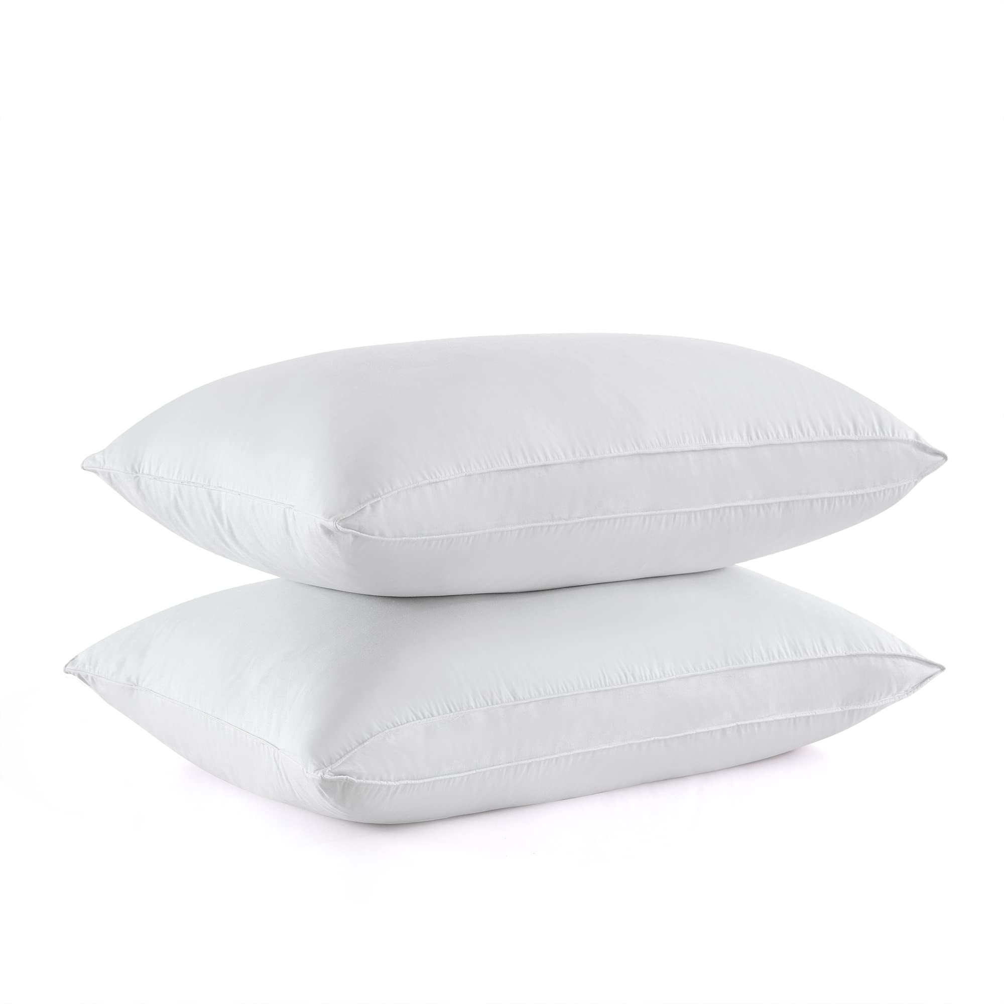 puredown Goose Feather Down Sleeping Pillows Soft Bed Pillows for Sleeping with 100% Cotton Shell Set of 2 King Size