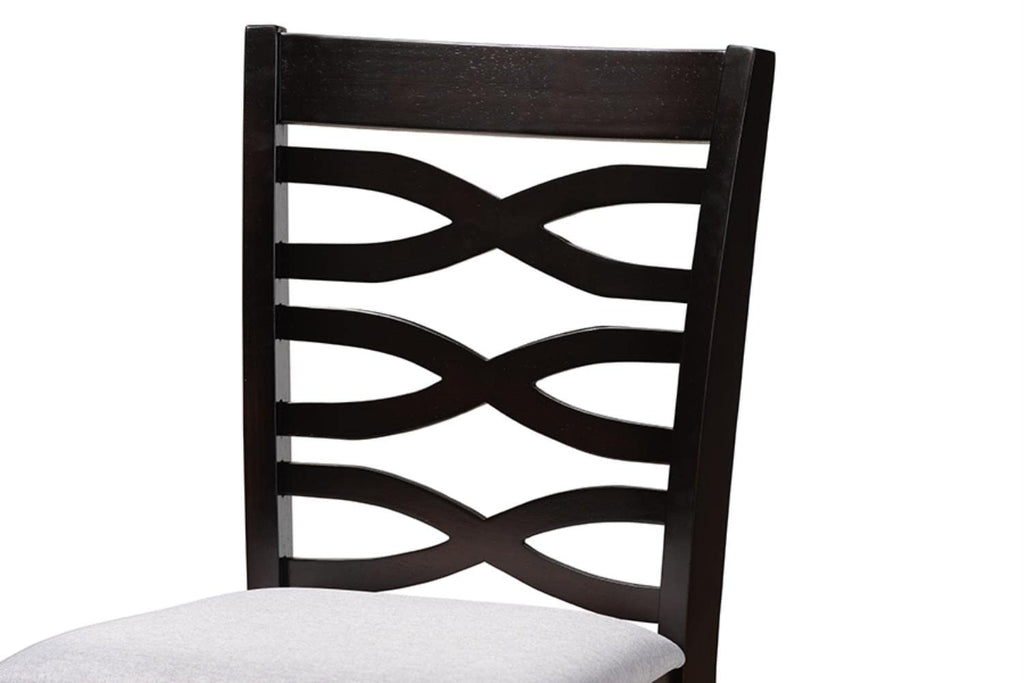 Baxton Studio Lanier Modern and Contemporary Gray Fabric Upholstered Espresso Brown Finished 5-Piece Wood Pub Set