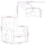 vidaXL Massage Recliner Chair for Living Room, Adjustable Recliner with 6-Point Vibration Massage, Home Theater Seating with Padded Seat Backrest & Side Pocket, Cream Leather