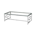 Best Master Furniture E-Design Stainless Steel Glass Top Coffee Table, Silver