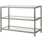 Coaster Furniture 2-Shelf Sofa Table Black Nickel and Clear 720229