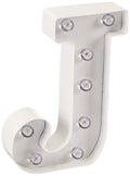 Darice White Metal Marquee Letter - J - 9.87    Tall, White Finish