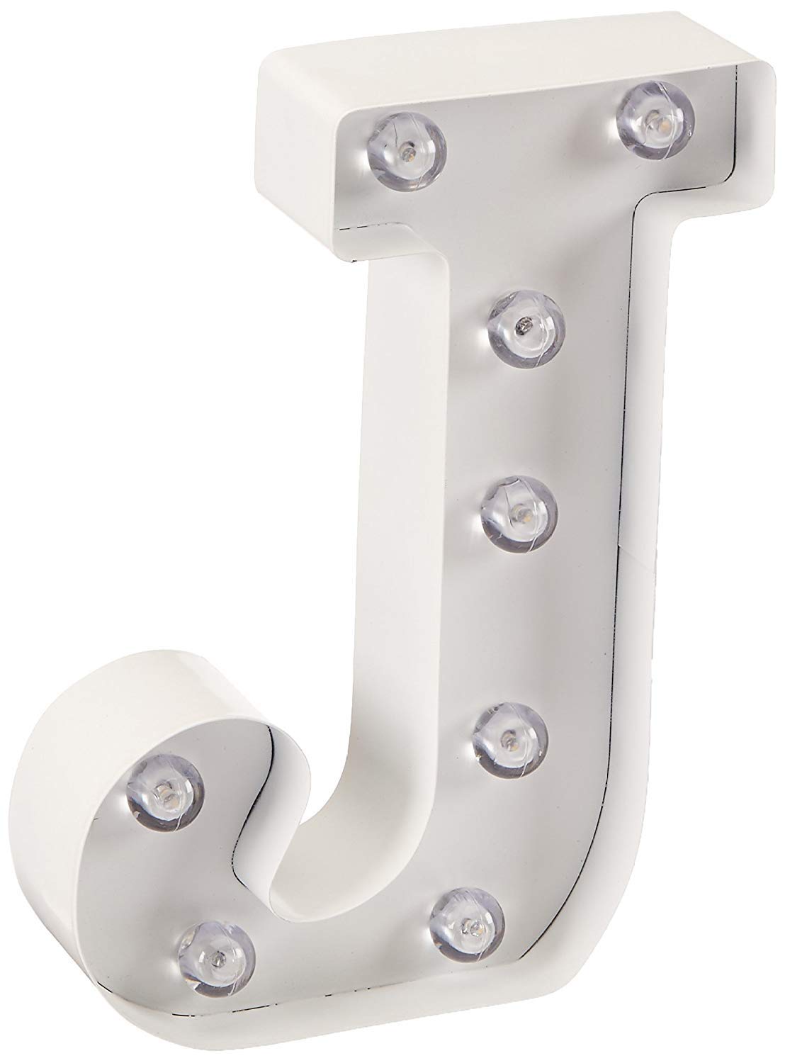 Darice White Metal Marquee Letter - J - 9.87    Tall, White Finish
