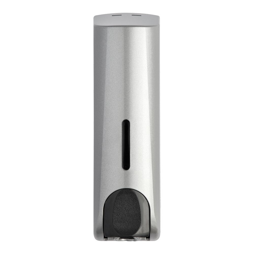 Single Wall Mounted Shampoo Soap Shower Dispensers with 1x350ml Refillable Bottles, Silver