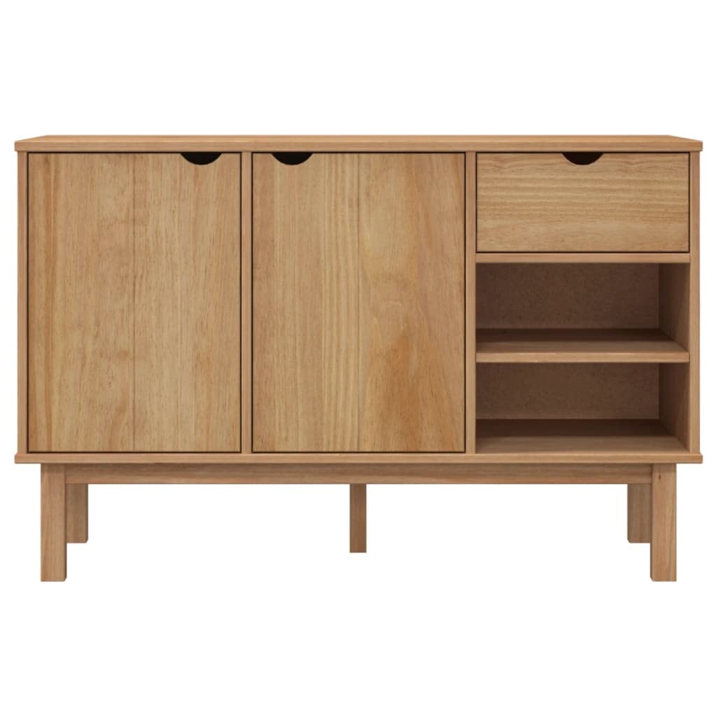 vidaXL OTTA Sideboard in Solid Wood Pine, Scandinavian Design, with Drawer and Compartment Storage, Measuring 44.9" x 16.9" x 28.9", Ideal for Organizing Essentials