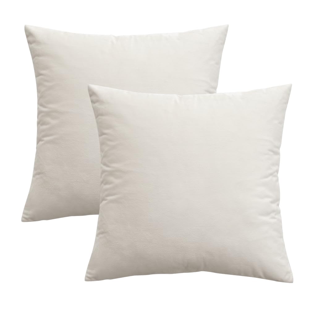 Miulee Pack Of 2 Velvet Pillow Covers Decorative Square Pillowcase Soft Solid Christmas Cushion Case For Spring Sofa Bedroom Car