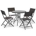 vidaXL Patio Dining Set 5 Piece Garden Outdoor Lawn Yard Terrace Balcony Dining Dinner Dinette Table and Chair Seat Seating Furniture Steel