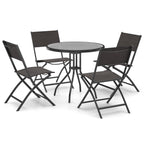 vidaXL Patio Dining Set 5 Piece Garden Outdoor Lawn Yard Terrace Balcony Dining Dinner Dinette Table and Chair Seat Seating Furniture Steel