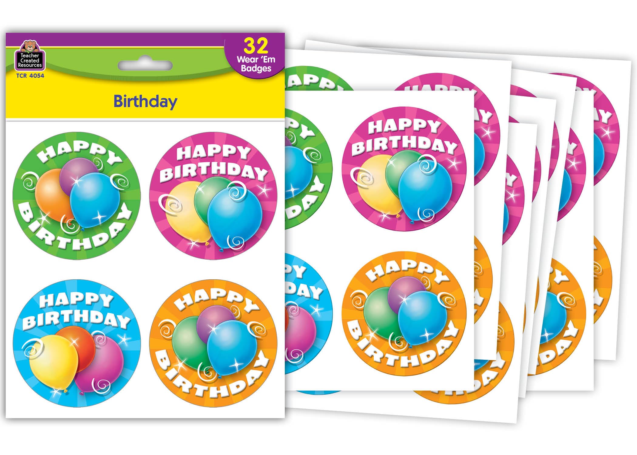 Teacher Created Resources Birthday Wear'Em Badges (4054)