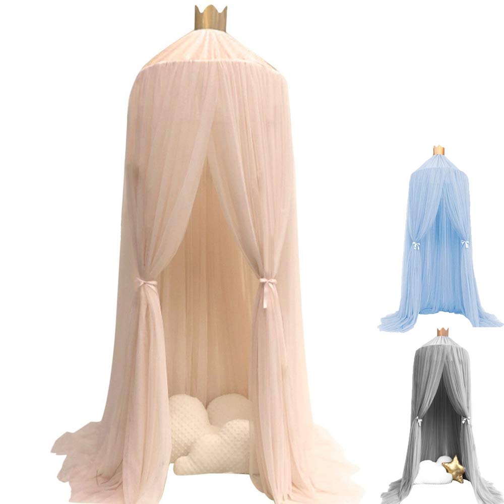 ESUPPORT Dome Princess Bed Canopy Round Lace Mosquito Net Play Tent Hanging House Decoration Lace Netting Curtains for Indoor Ou