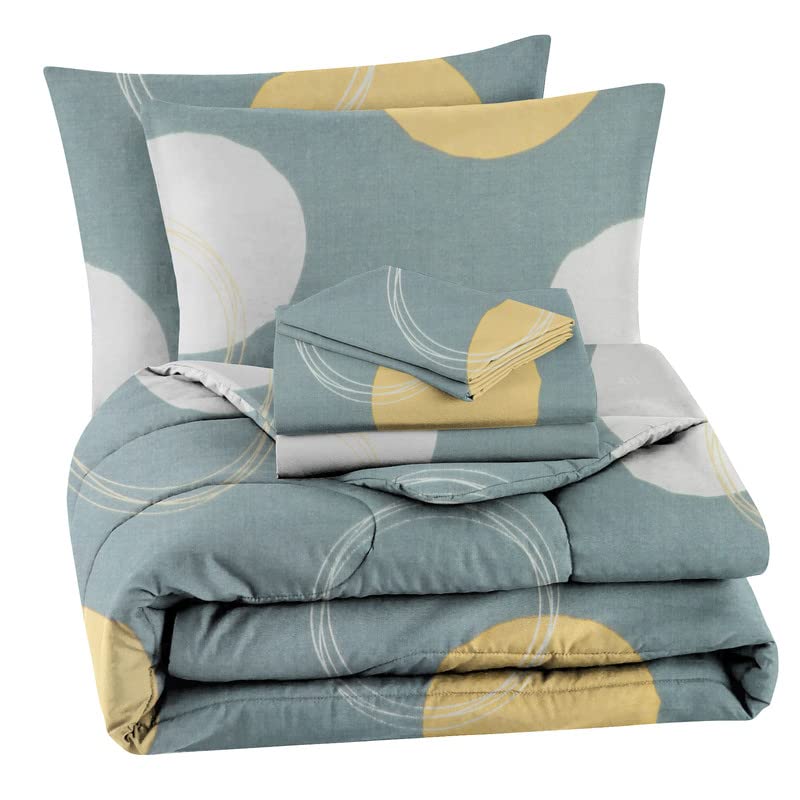 Vas Collections 350Tc Floral Cotton Ac Comforter Set King Size Double Bed With 1 Flat Bedsheet & Two Pillow Covers, 4 Pieces Bed