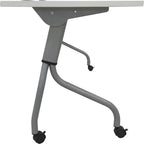 Lorell LLR60745 48 in. Laminate Flip Top Training Table44; Silver & White