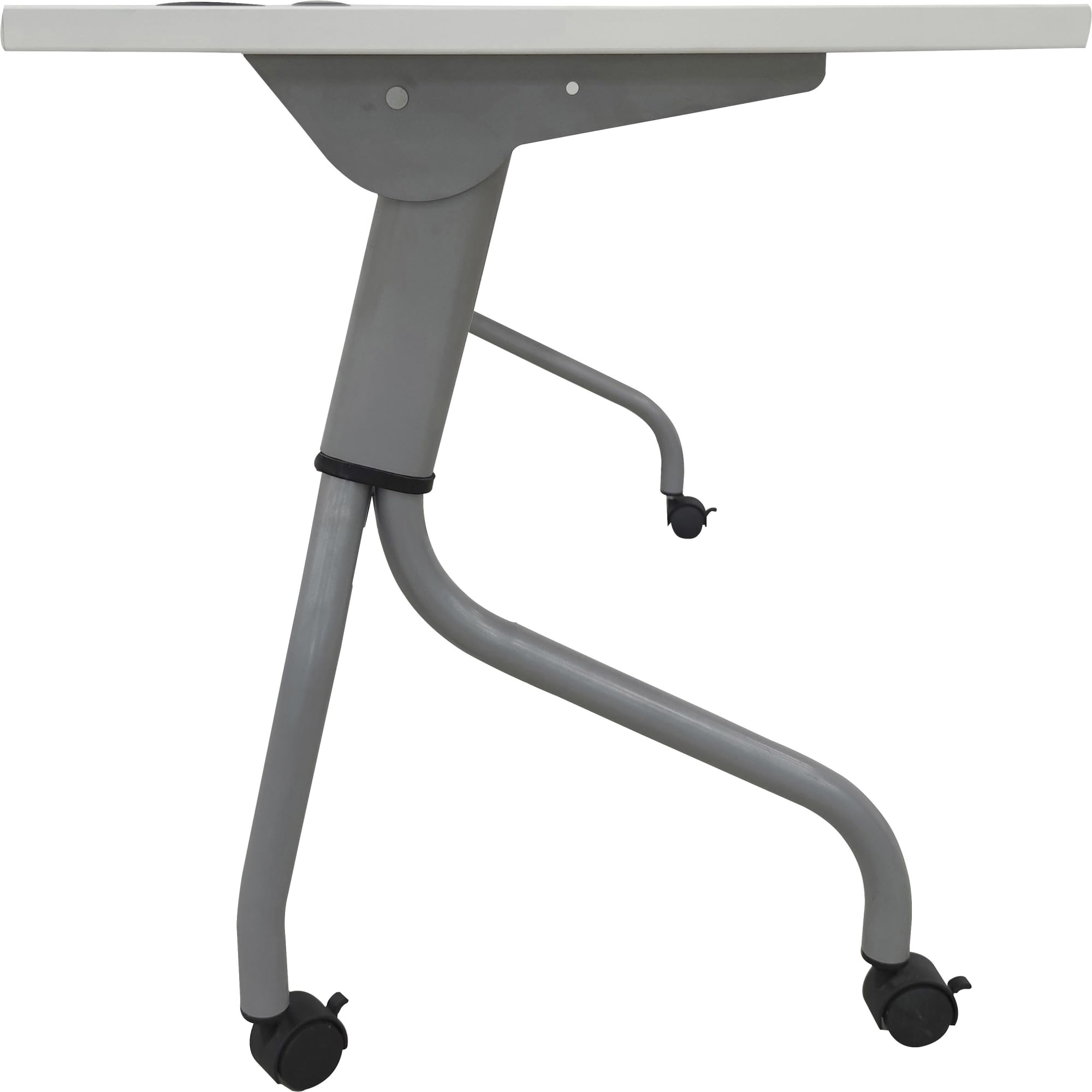 Lorell LLR60745 48 in. Laminate Flip Top Training Table44; Silver & White