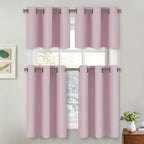 Nicetown Baby Pink Window Treatment Valance - Thermal Insulated Eyelet Top Cute Curtains For Girl'S Bedroom/Nursery (Lavender Pink, 2 Panels, 42W By 18L 1.2 Inches Header)