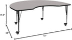 Mobile 48 Round Grey HP Laminate Activity Table - Height Adjustable Short Legs