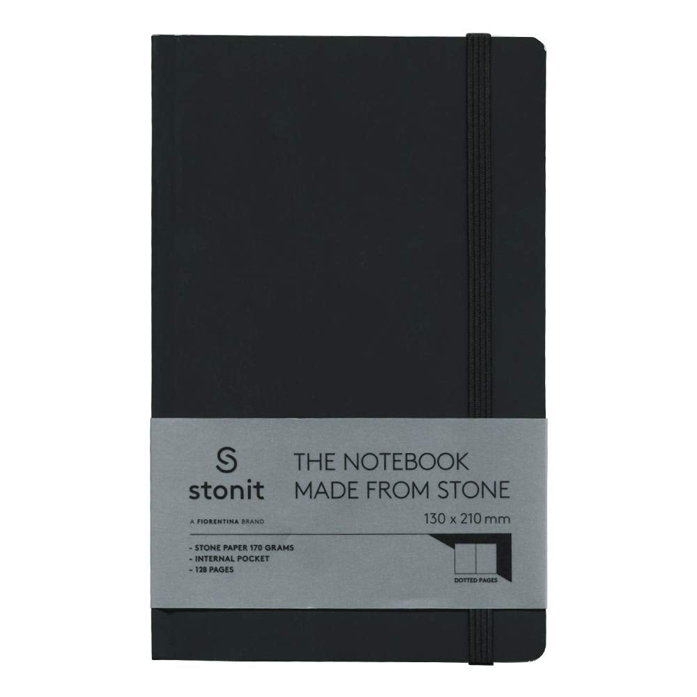 Stonit Stone Paper Journal With Bungee Closure (Black)