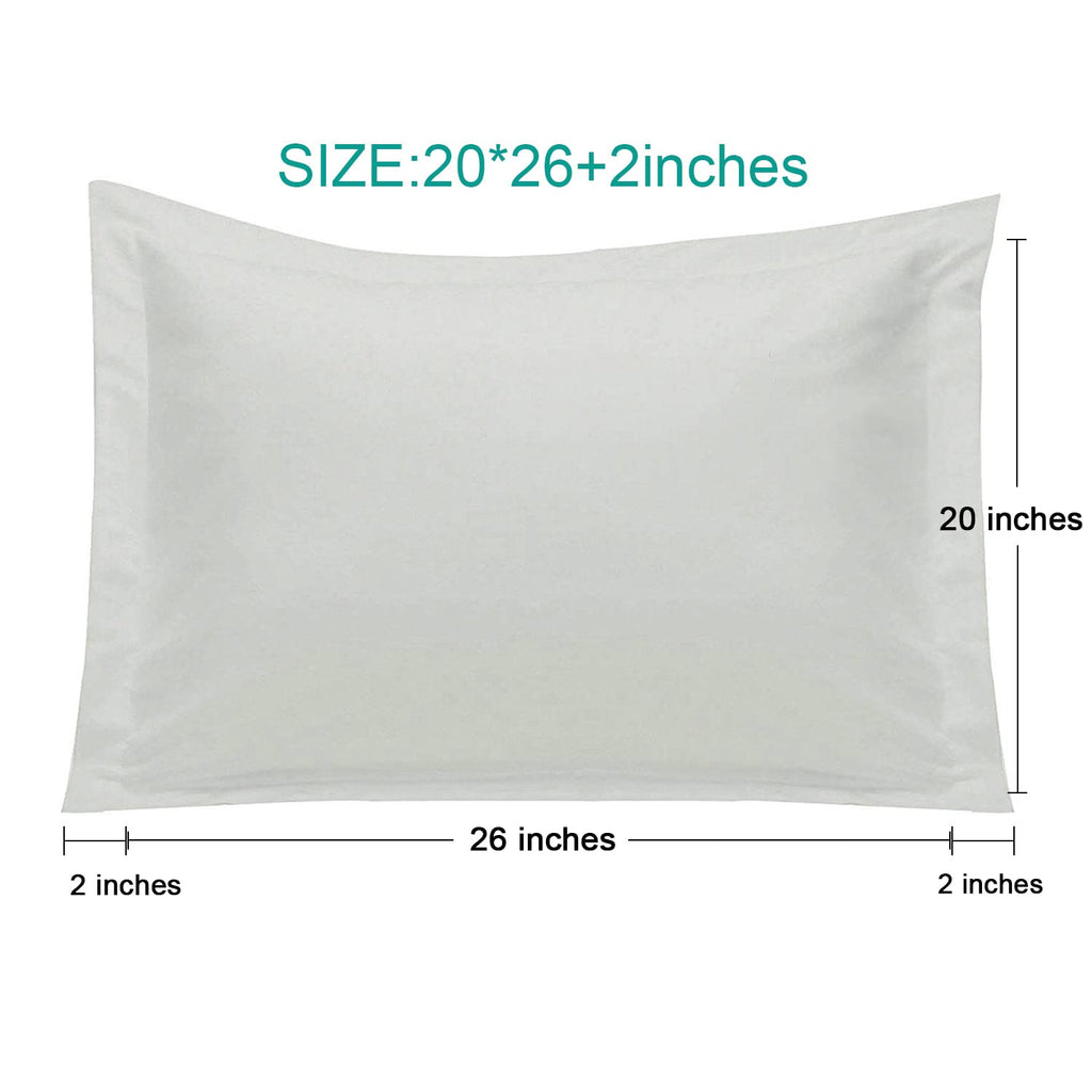 Ntbay 100% Brushed Microfiber Standard Pillow Shams Set Of 2, Super Soft And Cozy, Wrinkle, Fade, Stain Resistant 20X26 Inches Oxford Pillowcases, Light Grey