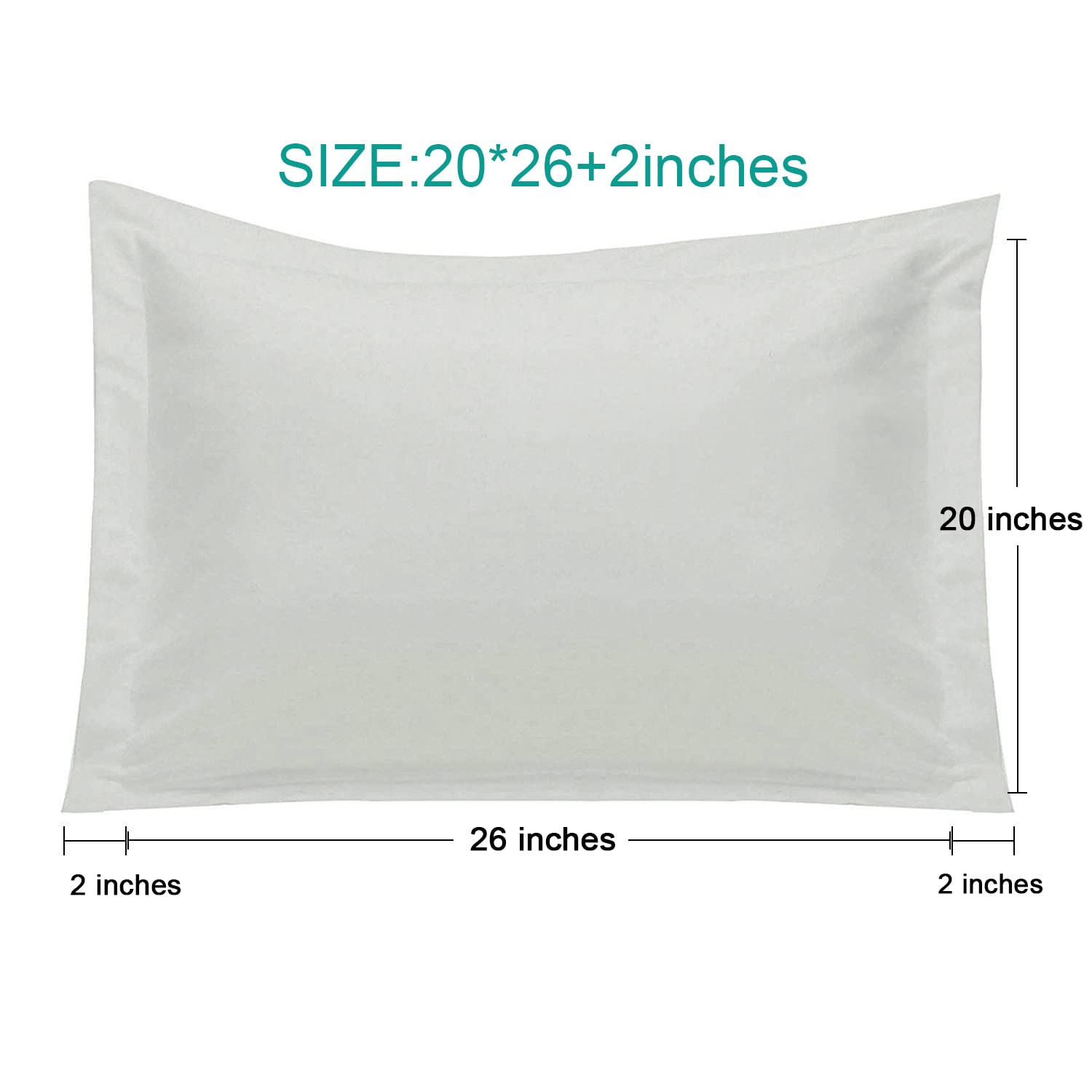 Ntbay 100% Brushed Microfiber Standard Pillow Shams Set Of 2, Super Soft And Cozy, Wrinkle, Fade, Stain Resistant 20X26 Inches Oxford Pillowcases, Light Grey