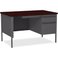 Lorell Single Right Pedestal Desk, Mahogany, 48 by 30 by 29-1/2-Inch