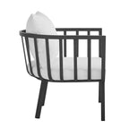 Modway Riverside Patio Aluminum Armchair In Gray White Outdoor Furniture