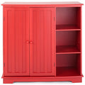The Lakeside Collection Beadboard Buffet Sideboard Storage Cabinet, Barn Red