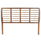 Baxton Studio Carolyn Mid-Century Modern Ash Walnut Finished Wood King Size Headboard