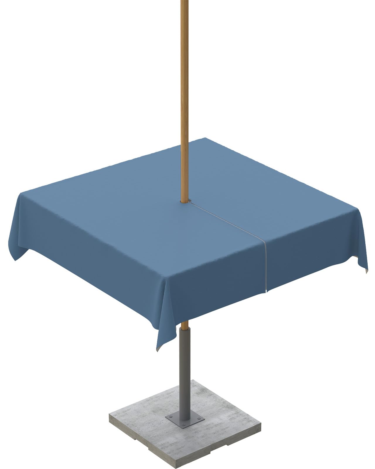 Queenker Royal Blue Outdoor Tablecloth With Umbrella Hole And Zipper, Solid Color Table Cover For Square Tables Waterproof Table