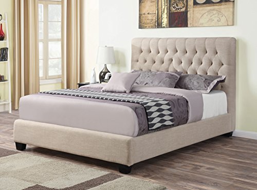 Coaster Home Furnishings 300007Q Upholstered Bed, Oatmeal