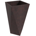 Aloe Series PolyStone Planter in Brown, 17 x 17, 34.6 High
