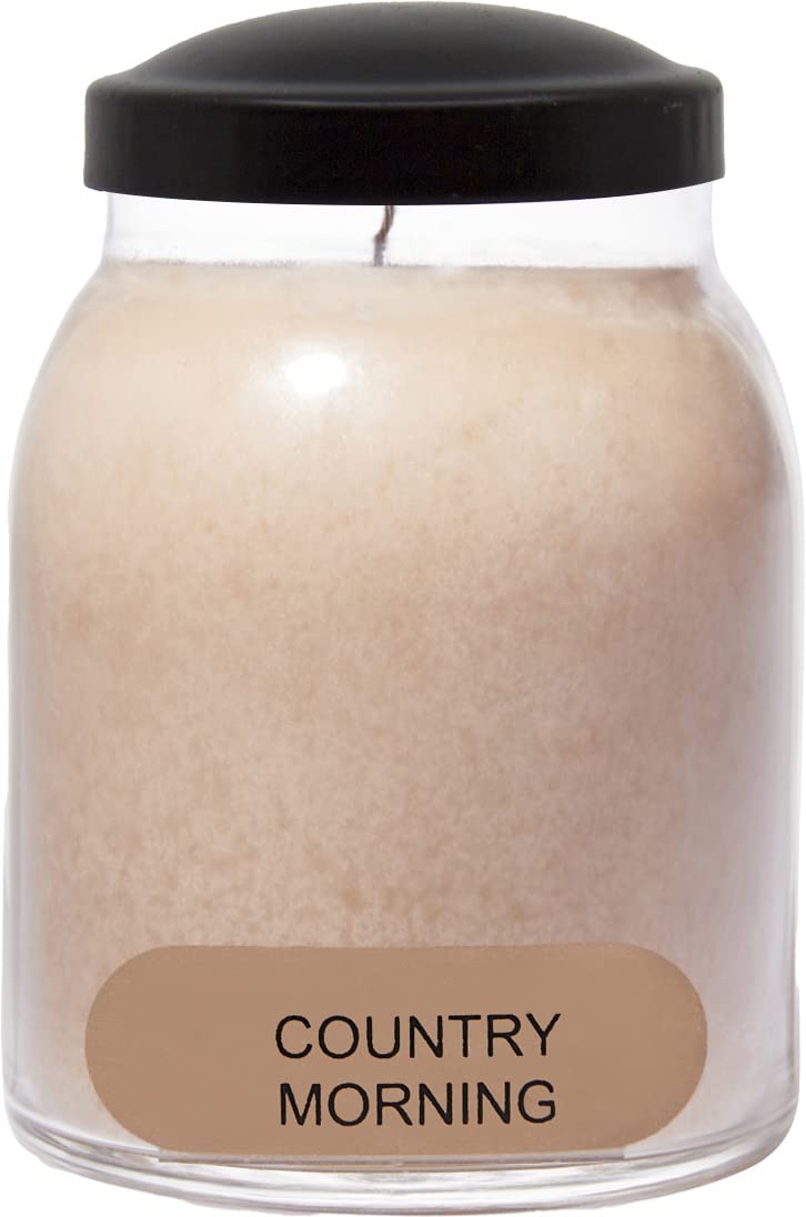 A Cheerful Giver - Country Morning Baby Scented Glass Jar Candle (6oz) with Lid & True to Life Fragrance Made in USA
