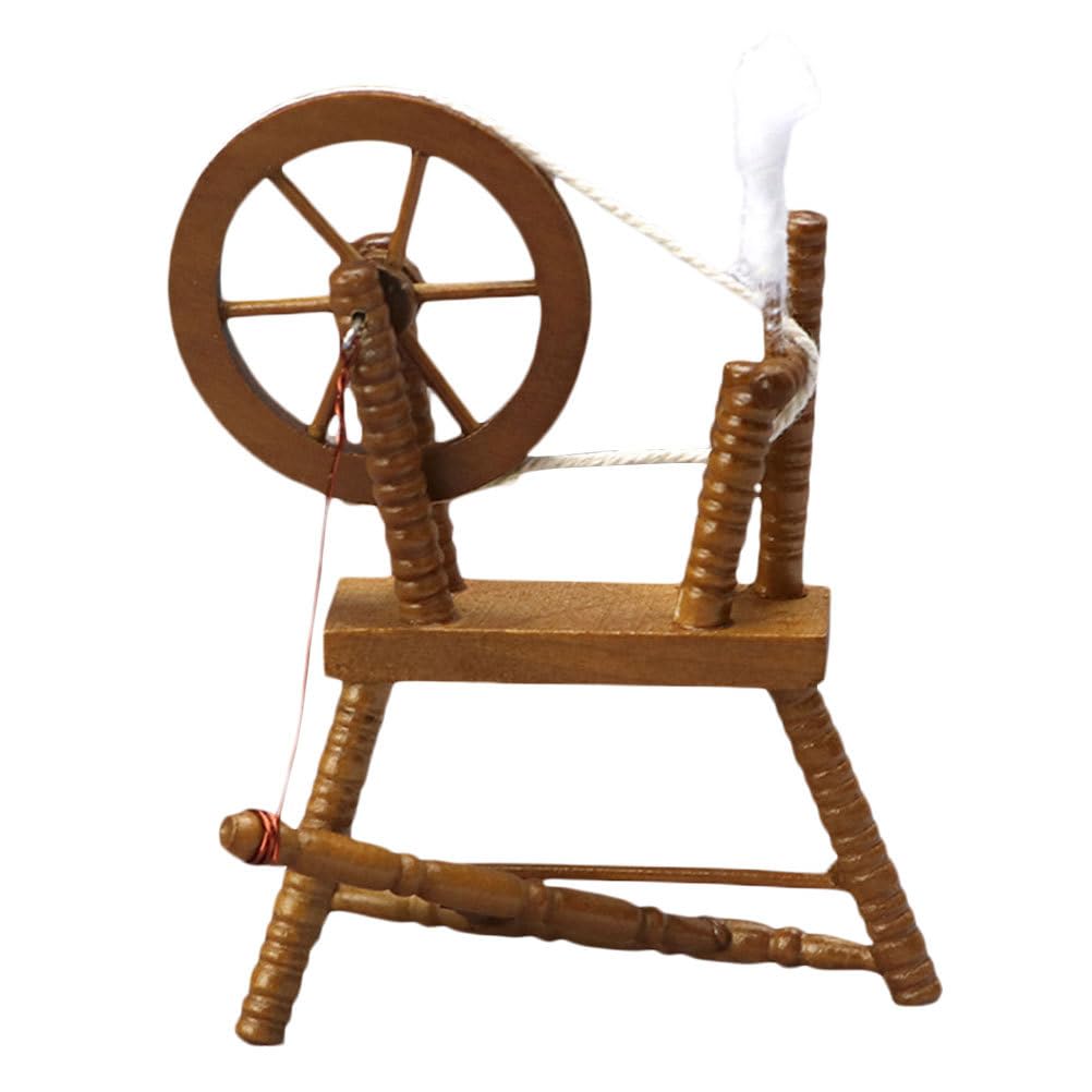 Toyvian Reeling Machine Miniature Mini Spinning Wheel Model Reeling Machine Figurine Dollhouse Furniture Decoration Fairy Garden