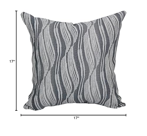 Blazing Needles Square Polyester Jacquard Throw Pillow, 17", Clove Minera