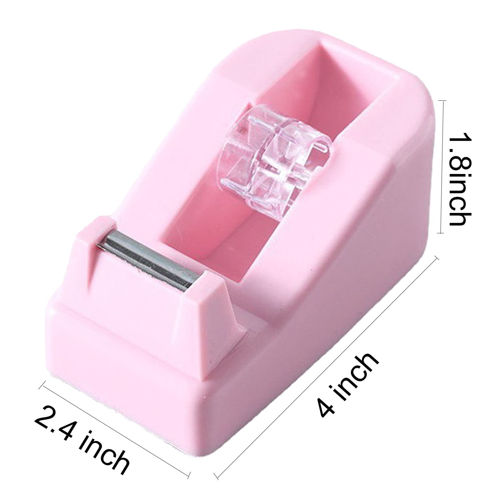 Welstik Desktop Office Tape Dispenser Non-Skid Base, For Packaging In Office,Restaurant, Flower Shop,Cake Shop,Pink