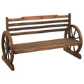 vidaXL Bench Brown Solid Firwood Medium Fun Inlays Garden Bench-Like New Condition