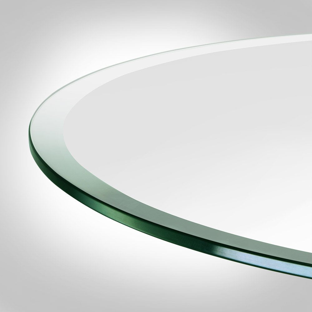 Dulles Glass 18' Round Glass Table Top - Tempered - 1/2' Thick - Bevel Polished