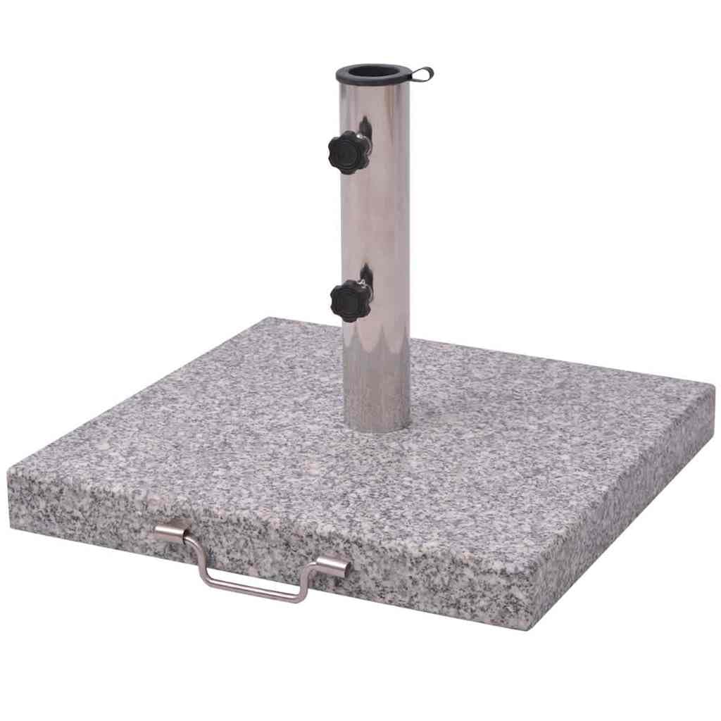 vidaXL Parasol Stand - Portable, Polished Granite, Stainless Steel Frame, Suitable for Outdoor Parasols up to 118 Diameter, Easy